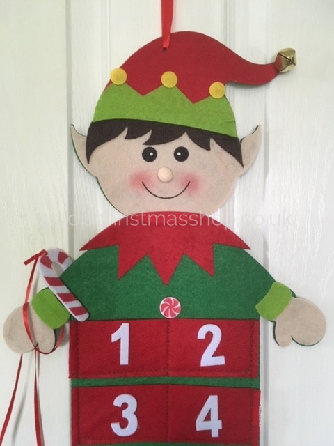 Wall Hanging Christmas Elf Fabric Advent Calendar XM3605 1 Stop